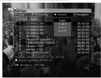 GRUNDIG DSR 6450 HD/CD - Sortera sändningar - 1