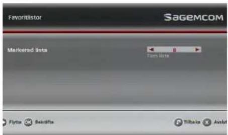 SAGEMCOM DT90 - Ändra och hantera favoritlistor - 2