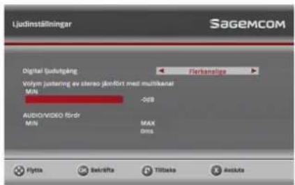 SAGEMCOM DT90 - Ljudinställningar - 1