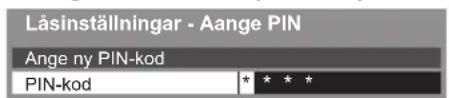 Läsinställningar - Aange PIN Ange ny PIN-kod PIN-kod * * * *