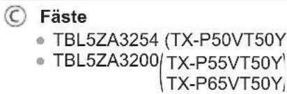 © Fäste • TBL5ZA3254 (TX-P50VT50Y) • TBL5ZA3200(TX-P55VT50Y) (TX-P65VT50Y)