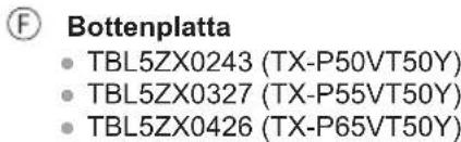 Bottenplatta • TBL5ZX0243 (TX-P50VT50Y) • TBL5ZX0327 (TX-P55VT50Y) • TBL5ZX0426 (TX-P65VT50Y)