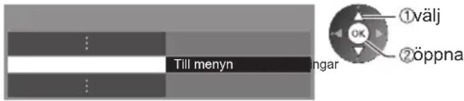 Till menyn ingar ①välj ②öppna