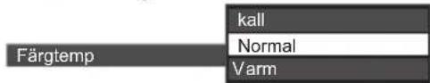 Färgtemp kall Normal Varm