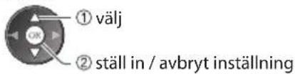 ① välj ② ställ in / avbryt inställning