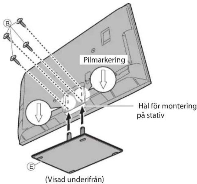 Pilmarkering Hål för montering på stativ (Visad underifrån)