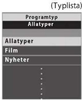 (Typlista) Programtyp Allatyper Allatyper Film Nyheter