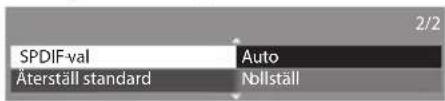 SPDIF-val Aterställ standard Auto Nbillställ 2/2