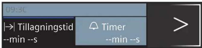 09:3C |→| Tillagningstid --min --s Timer --min --s