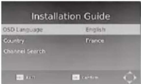 Installation Guide OSD Language English Country France Channel Search