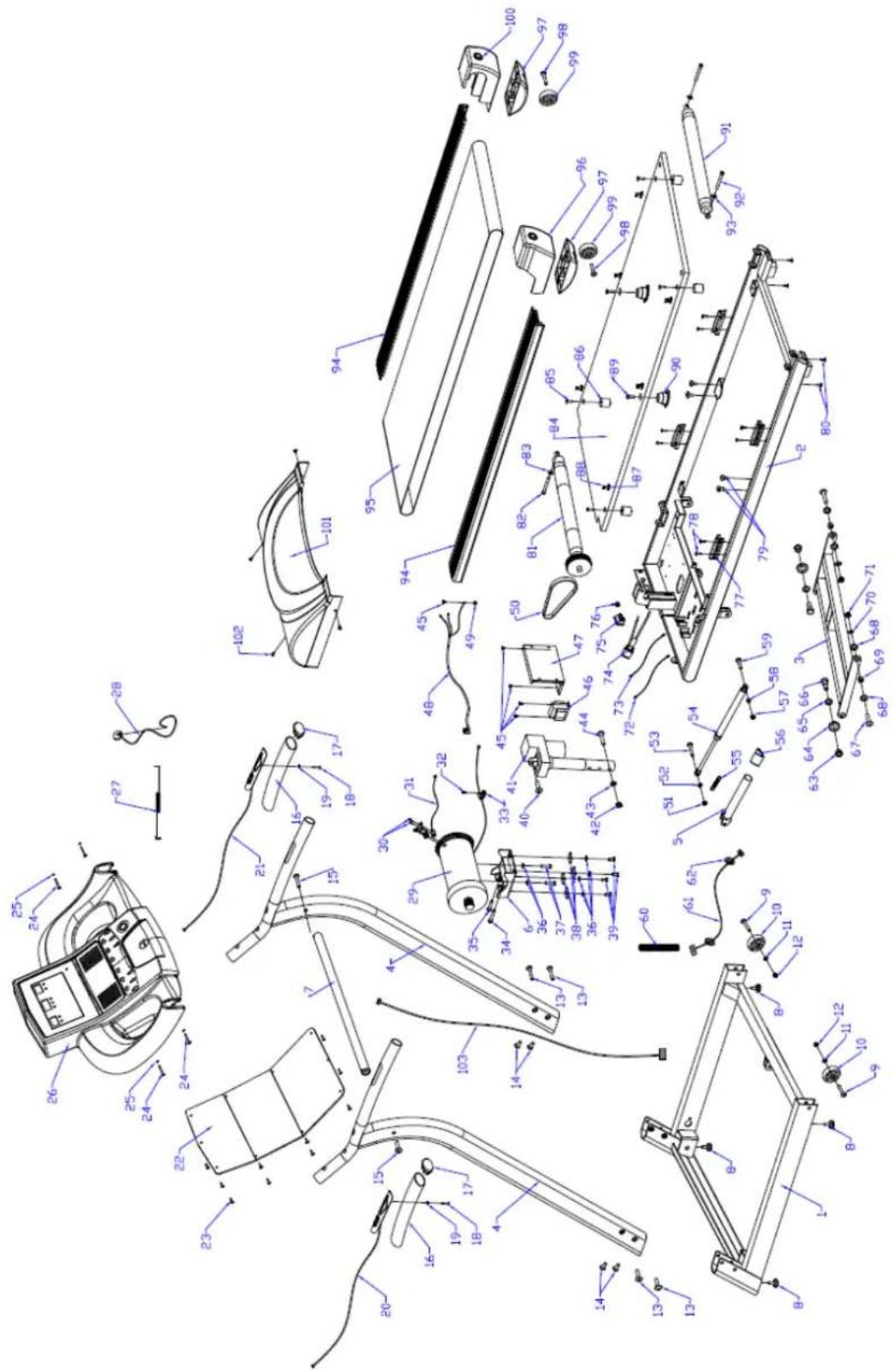 Exerfit 460 Runner - ÖVERSIKTSDIAGRAM - 1