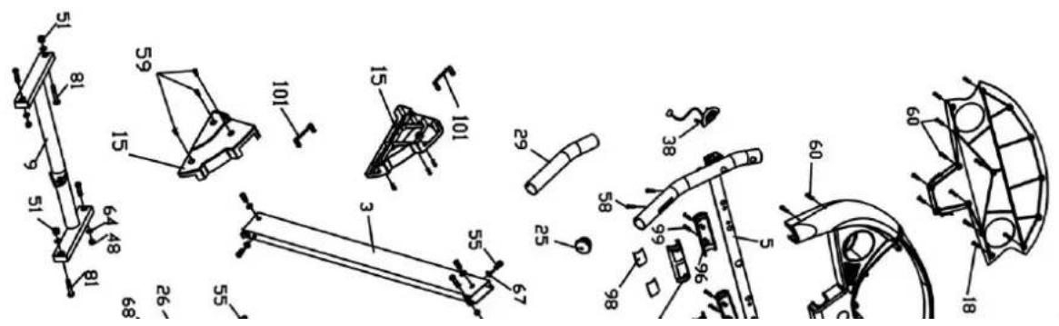 Exerfit 425 Runner - ÖVERSIKTSDIAGRAM - 1