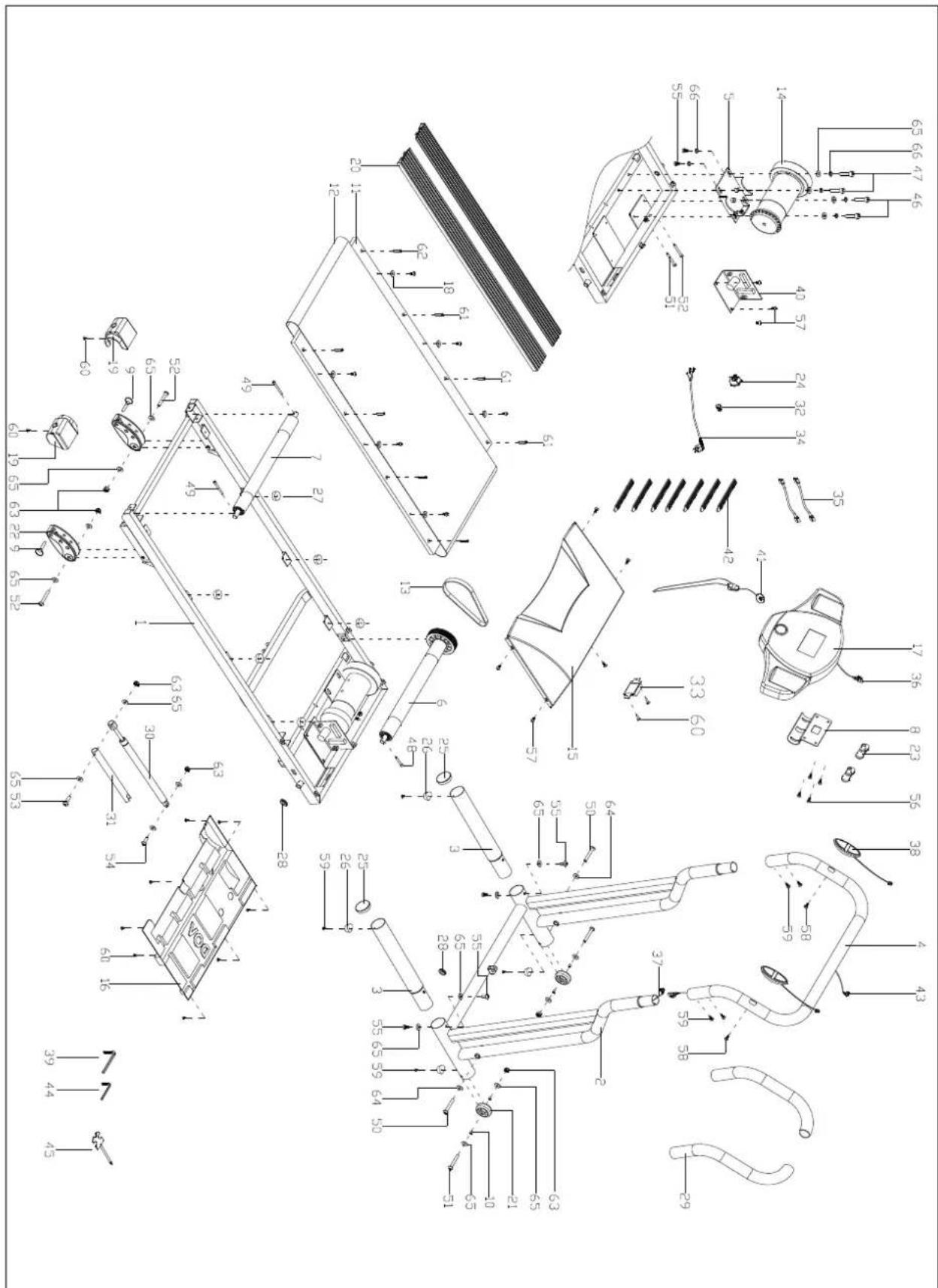 Exerfit 400 Walker - ÖVERSIKTSDIAGRAM - 1