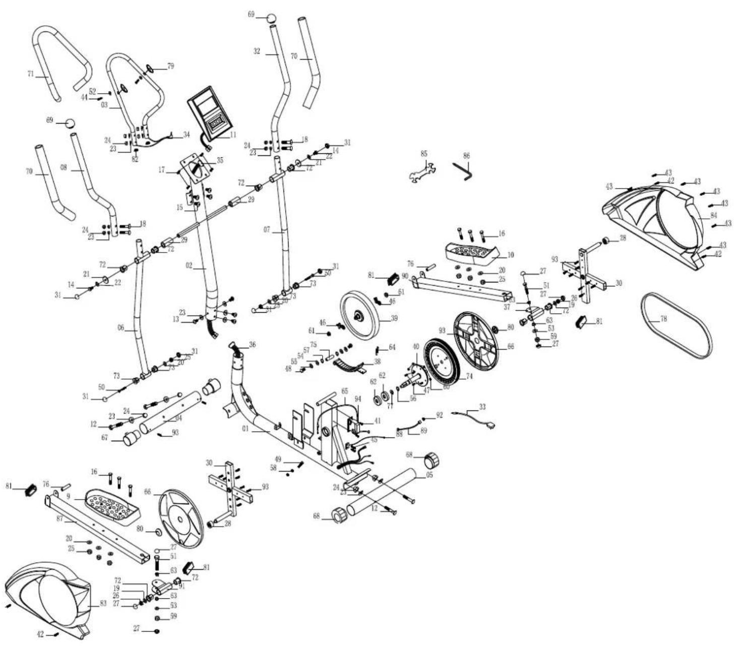 Exerfit 535 - Översiktsdiagram A - 1