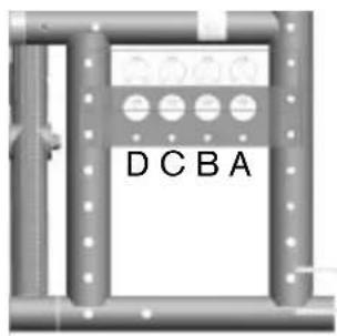 D C B A