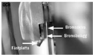 och Fästplatta Bromssklya Bromsbelagg