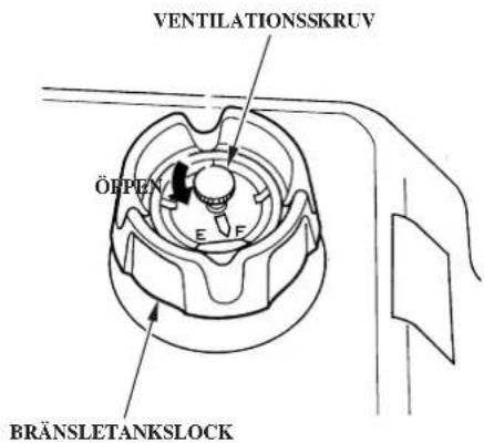 VENTILATIONSSKRV ÖEPEN E F BRÄNSLETANKSLOCK