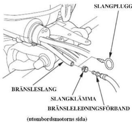 SLANGPLUGG BRÄNSLESLANG SLANGKLÄMMA BRÄNSLELEDNINGSFÖRBAND (utombordsmotorns sida)