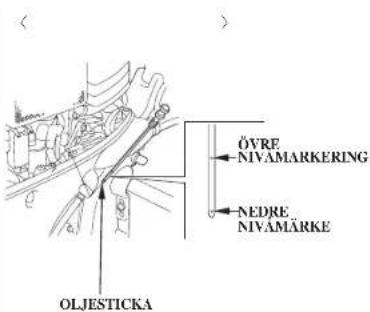 ÖVRE NIVAMARKERING NEDRE NIVAMÄRKE OLJESTICKA