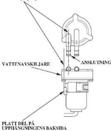 VATTENAVSKILJARE ANSLUTNING PLATT DEL PÅ UPPHÄNGNINGENS BAKSIDA