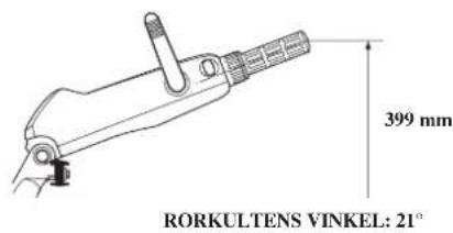 399 mm RORKULTENS VINKEL: 21°