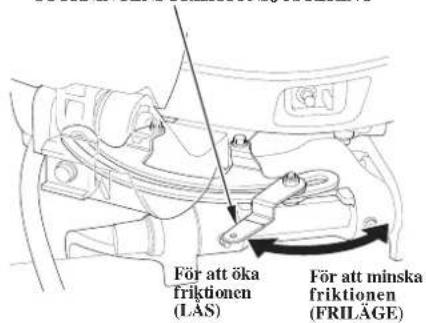 För att öka friktionen (LAS) För att minska friktionen (FRILÄGE)
