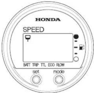 HONDA SPEED BATT TRIP TTL ECO FLOW set mode