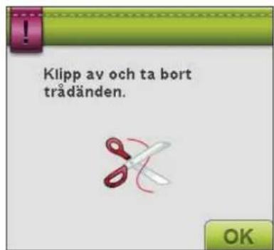 Klipp av och ta bort trådänden.