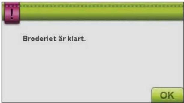 Broderiet är klart. OK