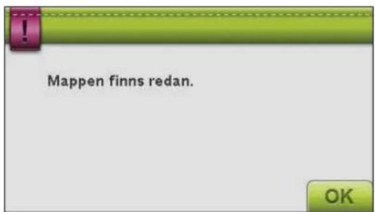 Mappen finns redan. OK