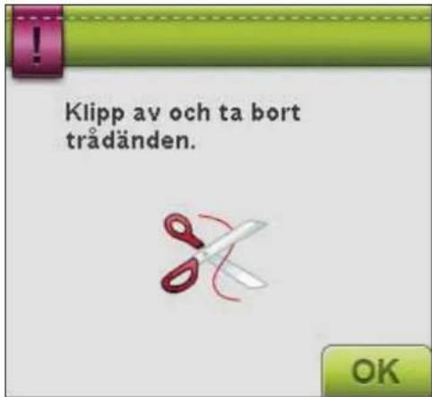 Klipp av och ta bort trådänden.