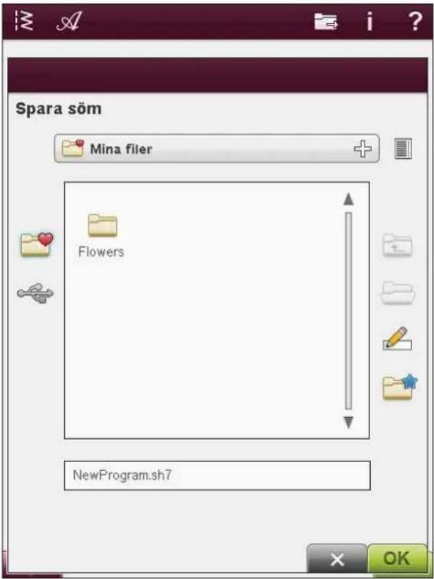 Spara söm Mina filer Flowers NewProgram.sh7 OK