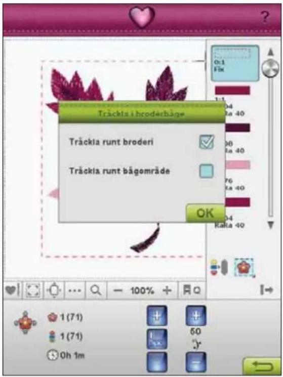 Träckia i brodåchåge Träckia runt broderi Träckia runt bägområde OK 1 (71) 1 (71) 0h 1m 50 Y 104 8a 40 96 8a 40 76 8a 40 04 Rikta 40