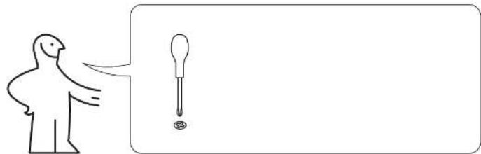 Diagram showing a bird pointing to an exclamation mark and a dropper, with a small circular symbol below.