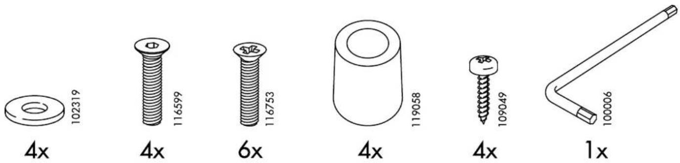 4x 102319 4x 116599 6x 116753 4x 119058 4x 109049 100006 1x