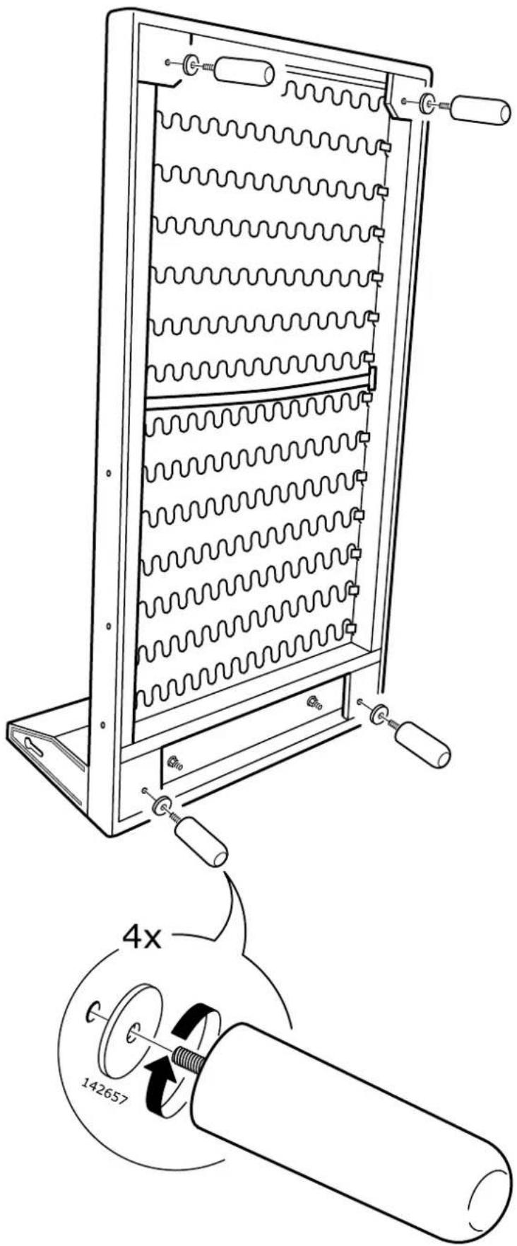 Technical diagram of a mechanical device with spring-loaded housing and a magnified view showing 4x speed adjustment and component labels.
