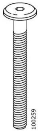 Technical line drawing of a bolt with threaded shaft and hexagonal head (no text or symbols)