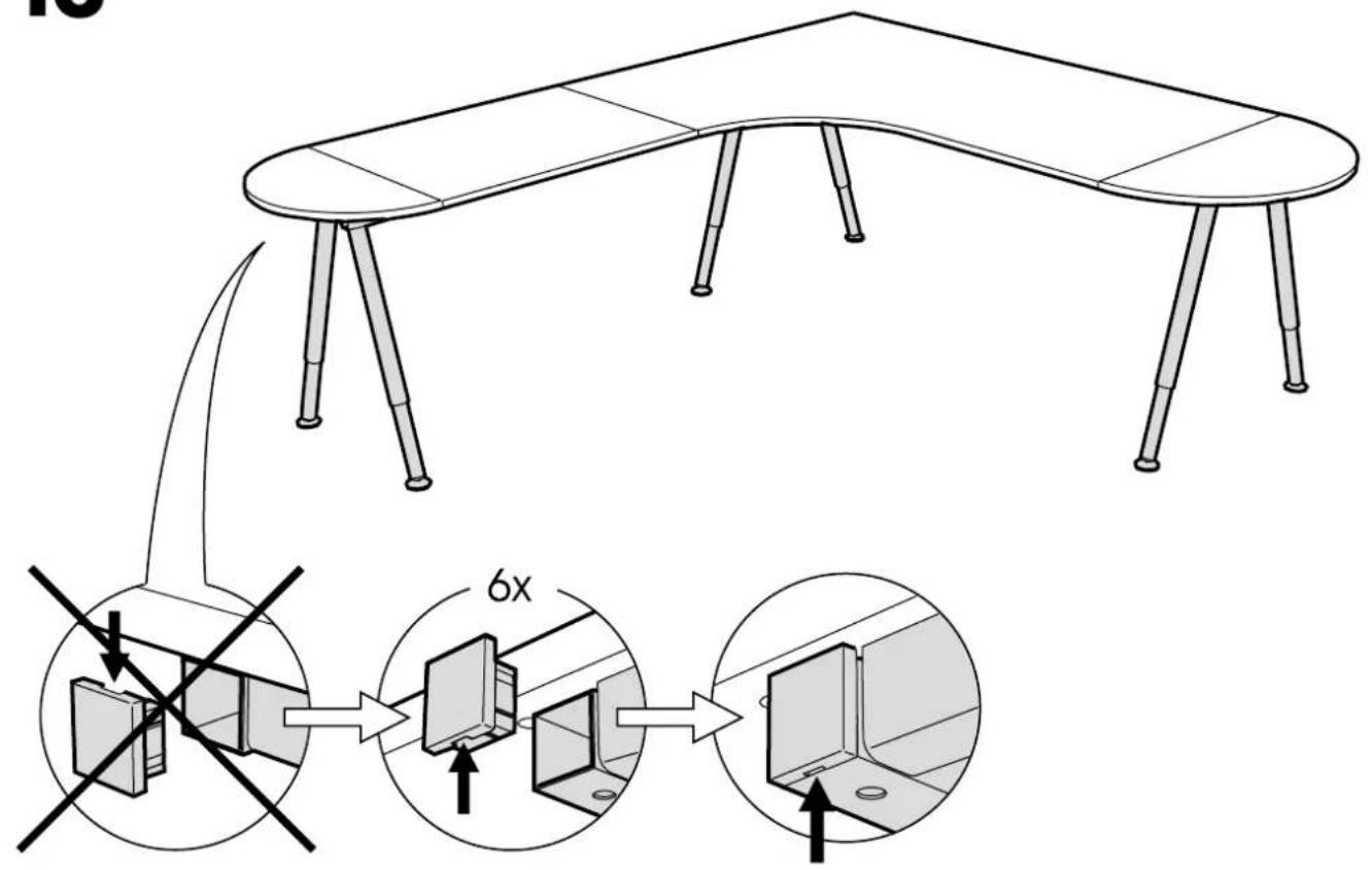 Diagram illustrating a 3D table setup with four legs and a 6x magnified view of the device's internal structure, showing structural change.