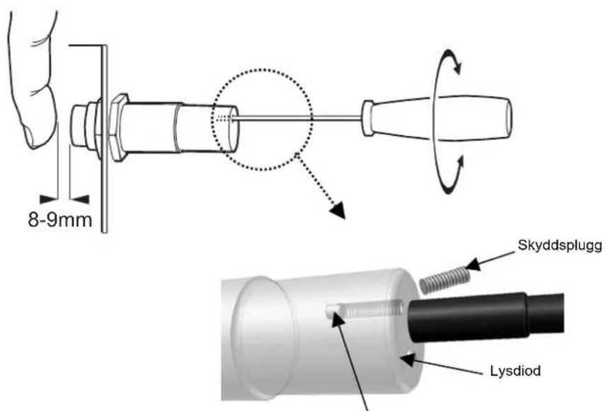 8-9mm Skyddsplugg Lysdiod