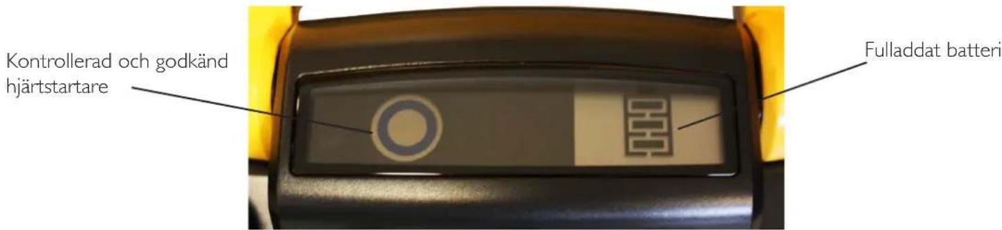 Kontrollerad och godkänd hjärtstartare Fulladdat batteri