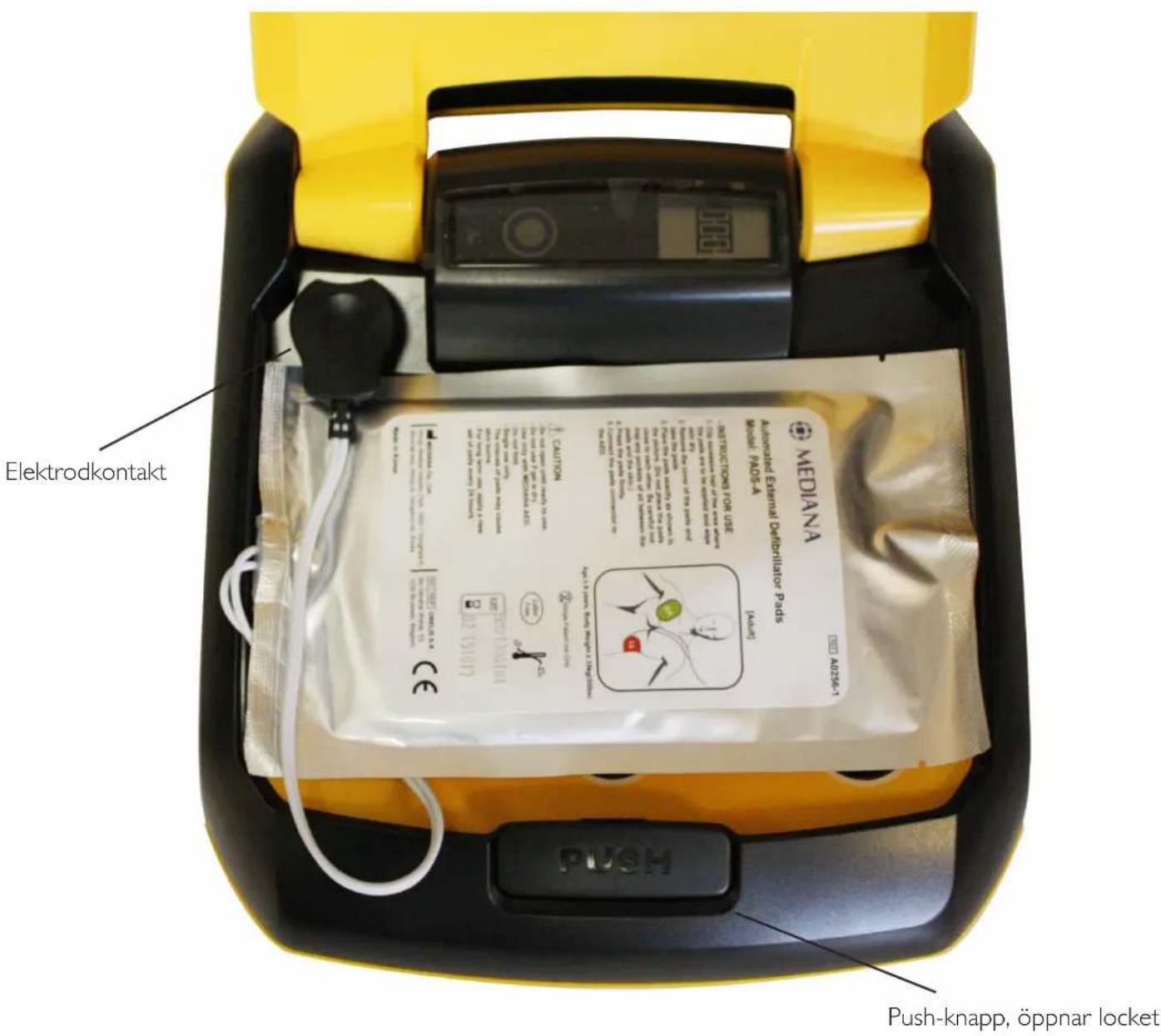 Elektrodkontakt MEDIANA Automated External Defibrillator Pads Maser: PAOSA (Anis) CAUTION 1. 2. 3. 4. 5. 6. 7. 8. 9. 10. 11. 12. 13. 14. 15. 16. 17. 18. 19. 20. 21. 22. 23. 24. 25. 26. 27. 28. 29. 30. 31. 32. 33. 34. 35. 36. 37. 38. 39. 40. 41. 42. 43. 44. 45. 46. 47. 48. 49. 50. 51. 52. 53. 54. 55. 56. 57. 58. 59. 60. 61. 62. 63. 64. 65. 66. 67. 68. 69. 70. 71. 72. 73. 74. 75. 76. 77. 78. 79. 80. 81. 82. 83. 84. 85. 86. 87. 88. 89. 90. 91. 92. 93. 94. 95. 96. 97. 98. 99. 100. Push-knapp, öppnar locket