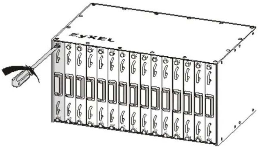 ZYXEL IES-3016ST - Installing a Splitter Chassis Card - 2
