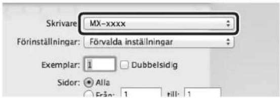 SHARP MX-C300PL - Kontrollera att rätt skrivare är vald. - 1