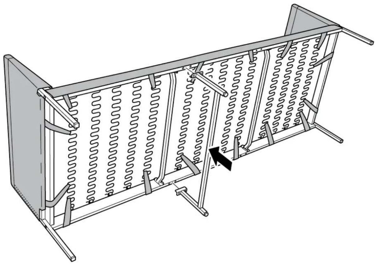 Technical line drawing of a coiled spring heating element with cooling fins and mounting brackets (no text or symbols)