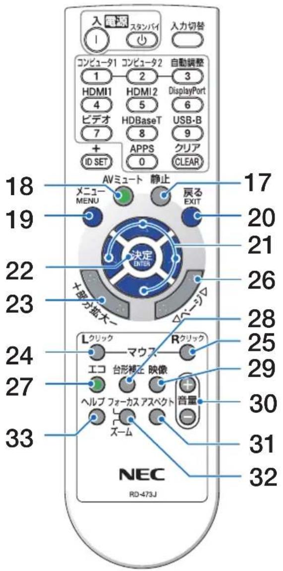 NEC NP-UM352WJL - 数字 (0~9) 入力ボタン - 1