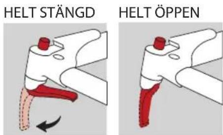 HELT STÄNGD HELT ÖPPEN