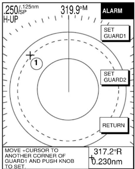 FURUNO 1753C - Setting a guard alarm zone - 1