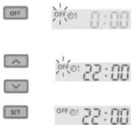 OFF OFF 01 0:00 OFF 01 22:00 SET OFF 01 22:00