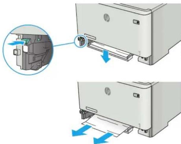 HP LaserJet Pro M477fnw - Åtgärda papperstrassel i fack 1 - 4