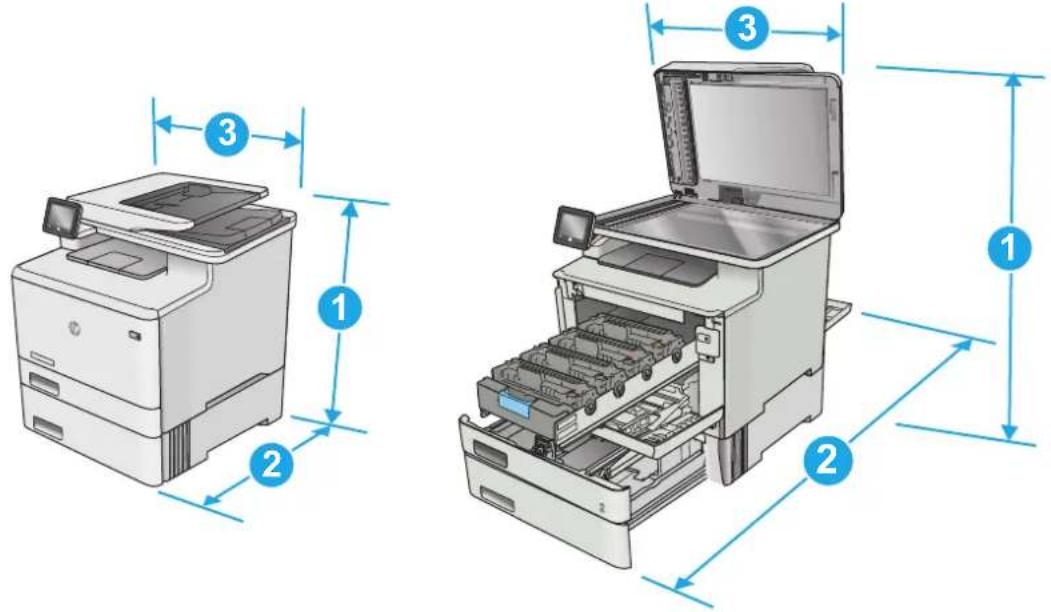 HP LaserJet Pro M477fdw - Skrivaren helt stängd Skrivaren helt öppen - 1